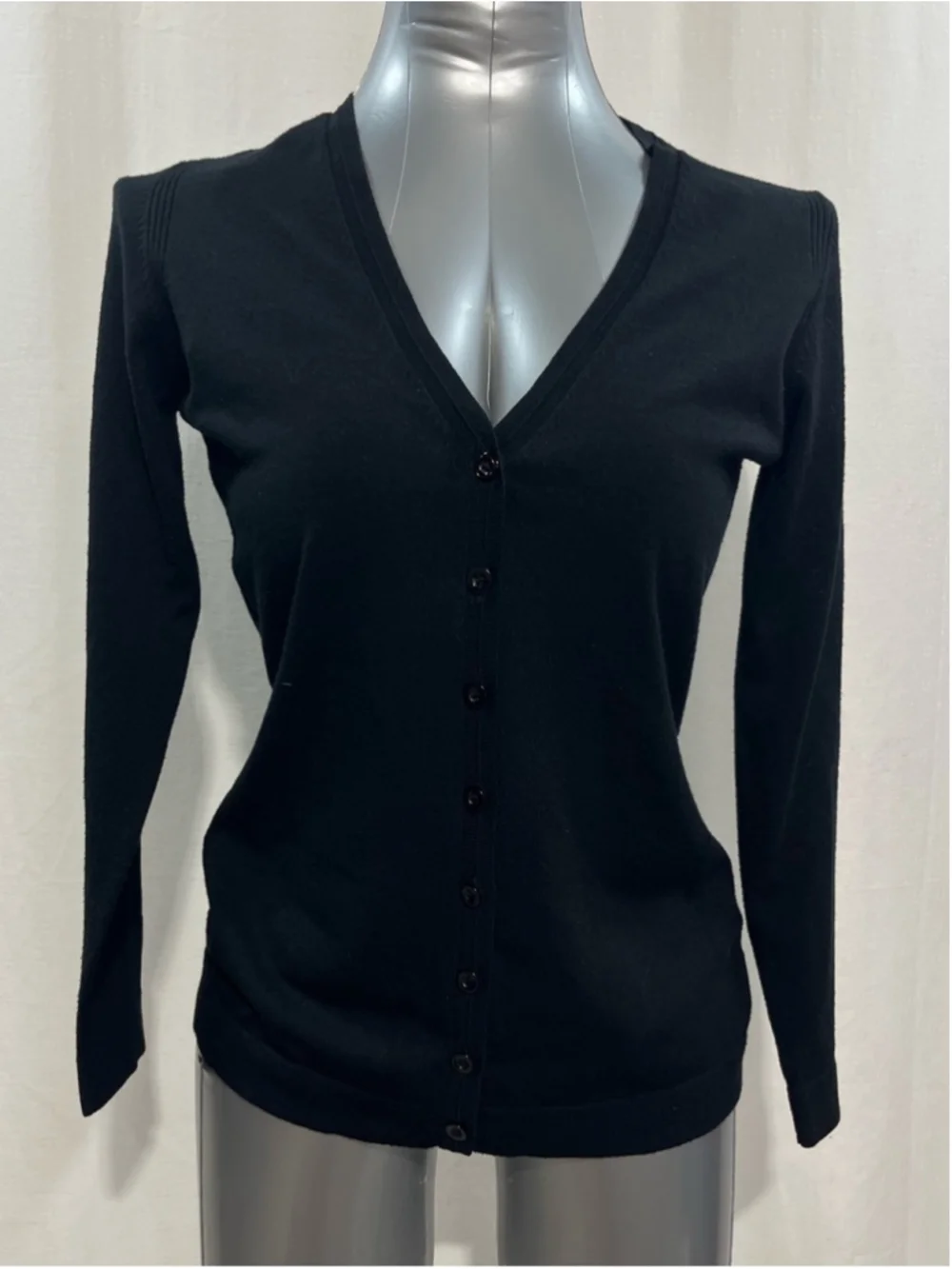 Cleo Black V-Neck Button Front Cardigan woman’s XS business casual office
